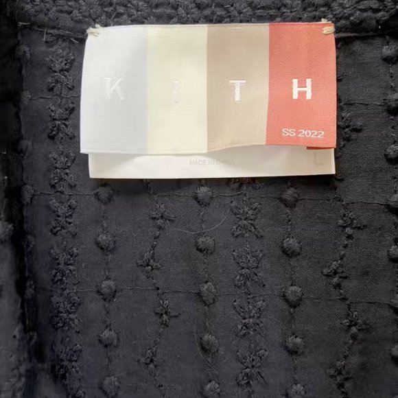 Kith Embroidered Voile Thompson Camp Collar Shirt Nocturnal - Picture 3 of 4